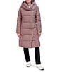 Cole Haan Signature Taffeta Down Quilted Oversize Hooded Front Zip Coat, Color:Mauve - Image 3