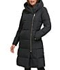 Cole Haan Signature Taffeta Down Quilted Oversize Hooded Front Zip Coat, Color:Black - Image 1