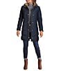 Cole Haan Signature Zip Front Faux Fur Lined Down Puffer Coat, Color:Navy - Image 3