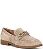 Color:Irish Coffee - Image 1 - Stassi Suede Chain Detail Loafers