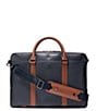 Color:Navy Blaze - Image 2 - Triboro Pebbled Leather Briefcase