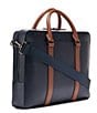 Color:Navy Blaze - Image 3 - Triboro Pebbled Leather Briefcase