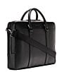Color:Black - Image 3 - Triboro Pebbled Leather Briefcase