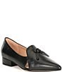 Color:Black - Image 1 - Viola Leather Tie Detail Skimmer Loafers