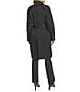Cole Haan Water Resistant Insulated Raglan Twill Faux Leather Trim Belted Button Front Trench Coat, Color:Black - Image 2