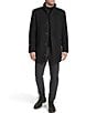 Cole Haan Wool Blend Plush Solid Coat, Color:Black - Image 3