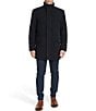 Cole Haan Wool Blend Plush Solid Coat, Color:Navy - Image 3