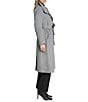 Cole Haan Wool Blend Water Resistant Stand Collar Belted Wrap Coat, Color:Medium Grey - Image 3