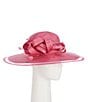 Color:Fuchsia - Image 1 - Paper Braid Sheer Ruffle Dress Hat