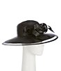 Color:Black - Image 1 - Paper Braid Sheer Ruffle Dress Hat