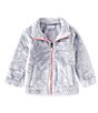 Color:Columbia Grey Diamond/Pink Orchid - Image 1 - Baby Girls Newborn-24 Months Fuzzy Fleece Jacket