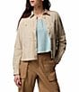 Columbia Brea Falls Woven Point Collar Long Sleeves Button Front Top, Color:Ancient Fossil - Image 1