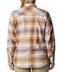 Color:Dusty Pink - Image 2 - Calico Basin™ Plaid Print Long Sleeve Button Front Flannel Shirt