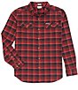 Color:Red Jasper/Shadow Plaid - Image 1 - Flare Gun Stretch Flannel Long-Sleeve Woven Shirt