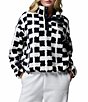 Columbia Helvetia II Sherpa Printed Stand Collar Cropped Half Snap Pullover - Image 1