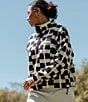 Columbia Helvetia II Sherpa Printed Stand Collar Cropped Half Snap Pullover - Image 6