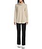 Color:Dark Stone - Image 3 - Holly Hideaway™ Waffle Knit Cowl Neck Long Sleeve Pullover