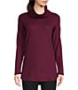 Color:Marionberry - Image 1 - Holly Hideaway™ Waffle Knit Cowl Neck Long Sleeve Pullover