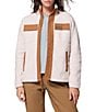 Columbia Juniper Peak Stand Collar Long Sleeves Drawcord Hem Full Zip Fleece Jacket, Color:Dark/Stone/Camel Brown - Image 1