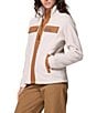 Columbia Juniper Peak Stand Collar Long Sleeves Drawcord Hem Full Zip Fleece Jacket, Color:Dark/Stone/Camel Brown - Image 4