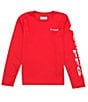 Color:Red Spark - Image 1 - Little/Big Boys 4-18 Long Sleeve Terminal Tackle™ UPF 50 Sun T-Shirt