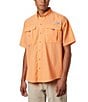 Color:Bright Nectar - Image 1 - PFG Bahama II Relaxed Fit Solid Short Sleeve Woven Shirt