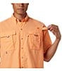 Color:Bright Nectar - Image 4 - PFG Bahama II Relaxed Fit Solid Short Sleeve Woven Shirt
