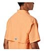 Color:Bright Nectar - Image 5 - PFG Bahama II Relaxed Fit Solid Short Sleeve Woven Shirt