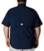Color:Collegiate Navy - Image 2 - PFG Big & Tall Bahama II Solid Short-Sleeve Woven Shirt