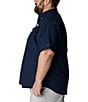Color:Collegiate Navy - Image 3 - PFG Big & Tall Bahama II Solid Short-Sleeve Woven Shirt