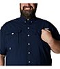 Color:Collegiate Navy - Image 4 - PFG Big & Tall Bahama II Solid Short-Sleeve Woven Shirt
