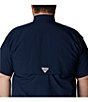 Color:Collegiate Navy - Image 5 - PFG Big & Tall Bahama II Solid Short-Sleeve Woven Shirt