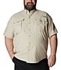 Color:Fossil - Image 1 - PFG Big & Tall Bahama II Solid Short-Sleeve Woven Shirt