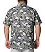 Columbia PFG Big & Tall Super Slack Tide Field Print Short Sleeve Woven Shirt, Color:Cypress/Tropicfield - Image 2
