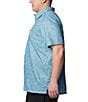 Color:Canyon Blue Keye Takeaway - Image 3 - PFG Big & Tall Super Slack Tide™ Short Sleeve Camp Keye Takeaway Shirt