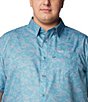 Columbia PFG Big & Tall Super Slack Tide™ Short Sleeve Camp Keye Takeaway Shirt, Color:Canyon Blue Keye Takeaway - Image 4