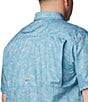 Color:Canyon Blue Keye Takeaway - Image 5 - PFG Big & Tall Super Slack Tide™ Short Sleeve Camp Keye Takeaway Shirt
