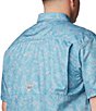 Columbia PFG Big & Tall Super Slack Tide™ Short Sleeve Camp Keye Takeaway Shirt, Color:Canyon Blue Keye Takeaway - Image 5