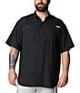Color:Black - Image 1 - PFG Big & Tall Tamiami II Short-Sleeve Solid Shirt