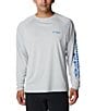 Color:Cool Grey/Vivid Blue - Image 1 - PFG Big & Tall Terminal Tackle Long Sleeve T-Shirt