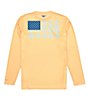 Color:Cocoa Butter/Vivid Blue - Image 1 - PFG Terminal Tackle Fish Flag Long Sleeve Graphic T-Shirt