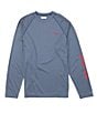 Color:Carbon Heather/Red - Image 1 - PFG Terminal Tackle Heather Long-Sleeve Rashguard T-Shirt