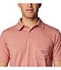 Color:Sandalwood Pink Heather - Image 5 - PFG Uncharted™ Short Sleeve Polo Shirt