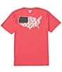 Color:Sunset Red - Image 1 - Short Sleeve PFG™ Fish Flag Tech Performance Graphic T-Shirt