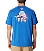 Color:Vivid Blue - Image 1 - Short Sleeve PFG™ Sail Tower Tech Graphic T-Shirt