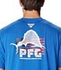 Color:Vivid Blue - Image 4 - Short Sleeve PFG™ Sail Tower Tech Graphic T-Shirt