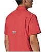 Color:Sunset Red - Image 4 - Slack Tide™ Woven Short Sleeve Camp Shirt