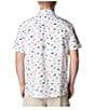 Color:White - Image 2 - Super Slack Tide™ Short Sleeve Fish Printed Woven Camp Shirt