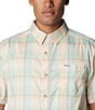 Color:New Mint - Image 4 - Super Slack Tide™ Short Sleeve Ombre Checked Woven Camp Shirt