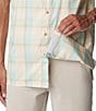 Color:New Mint - Image 6 - Super Slack Tide™ Short Sleeve Ombre Checked Woven Camp Shirt